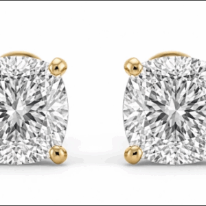 CUSHION DIAMOND STUD EARRINGS