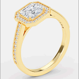 ELWIN ASSCHER HALO ENGAGEMENT RING